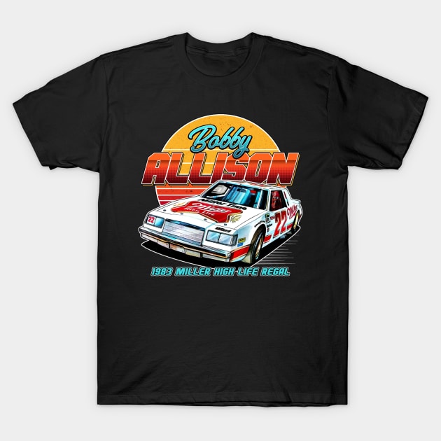 Bobby Allison 1983 Retro T-Shirt by stevenmsparks